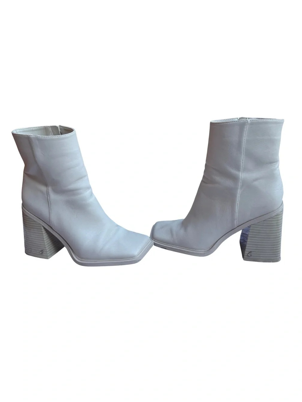 Circus NY by Sam Edelman Layla 2 Ivory Block Heel Ankle Boots Women’s Size 9